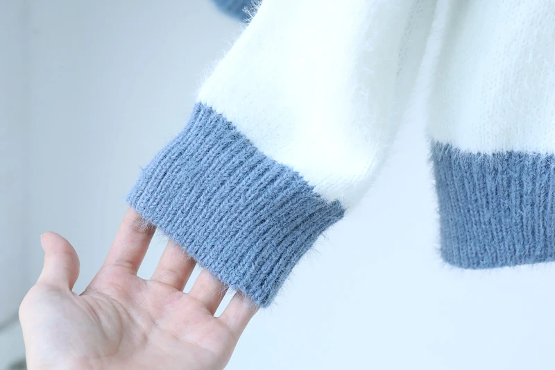 Новинка осенне-зимние Полосатые свитера в ленивом стиле Женский трикотажный