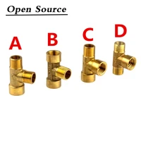 brass pipe fitting male thread female thread 18 14 38 12 bsp tee type copper fittings water oil gas adapter