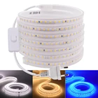 220V Светодиодные ленты 120 светодиоды ЕС переключатель зажигания не ослепительно Водонепроницаемый открытый Применение гибкая светодиодная лента светодиодный светильник