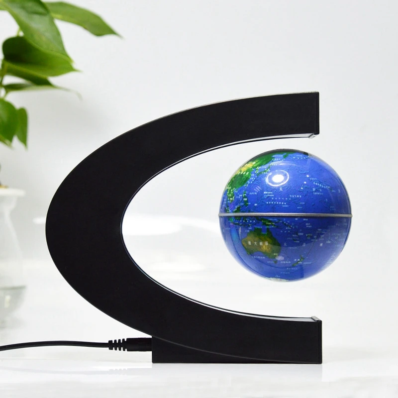 

Floating Globe Magnetic Globe World Map Magnetic Levitation Globes C-Frame Led English Blue Globe for Kids