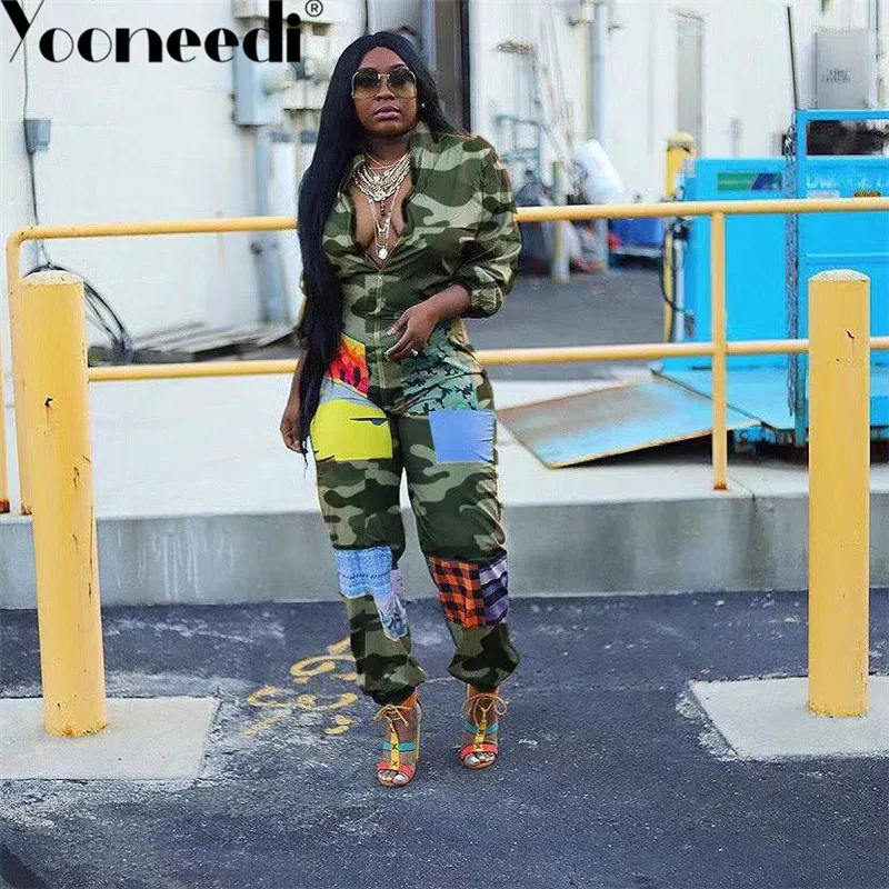 Yooneedi 2019 осенний дизайн размера плюс повседневный эластичный женский комбинезон