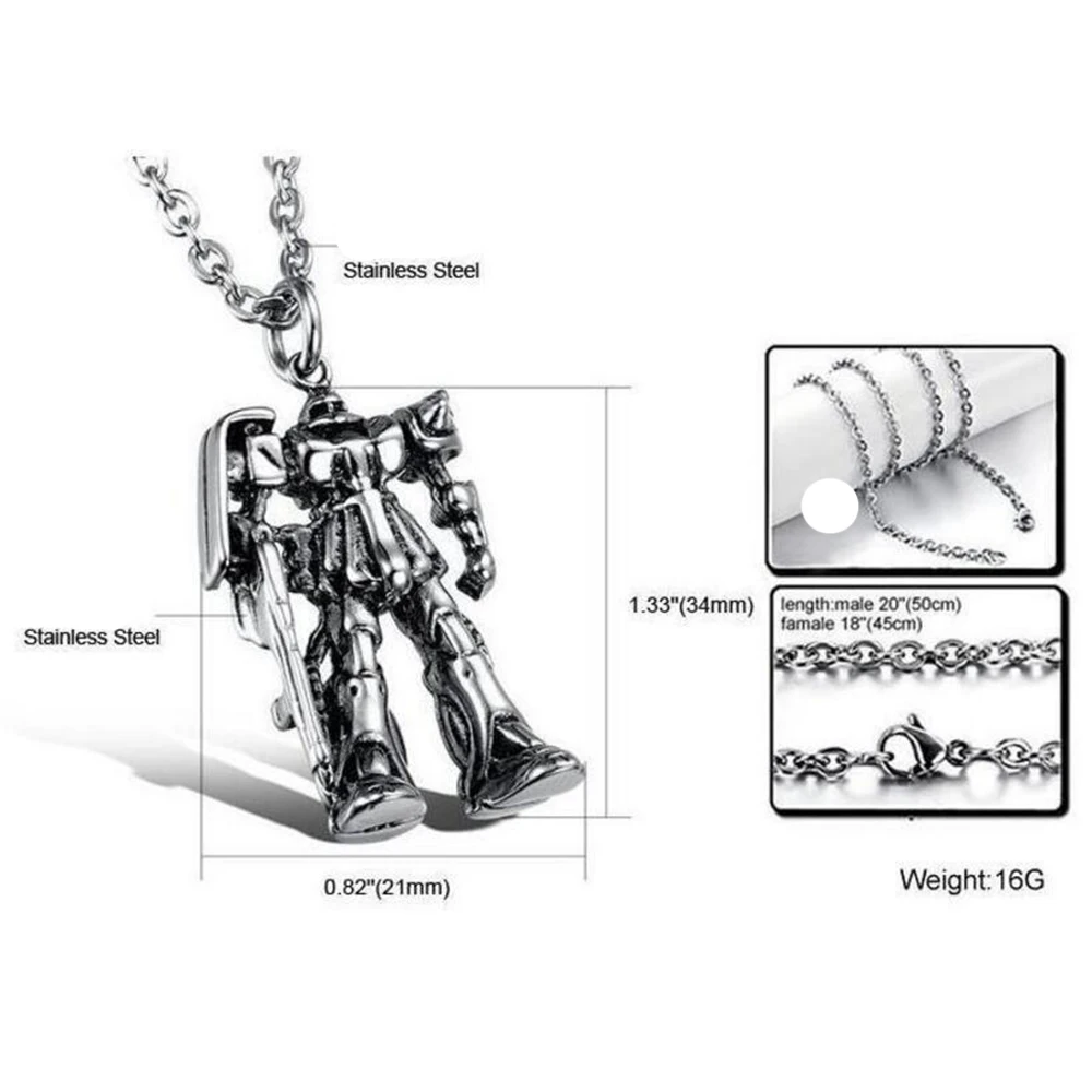 

Hip-hop fashion trend mens trend hip-hop rock retro punk domineering mecha pendant necklace jewelry wholesale