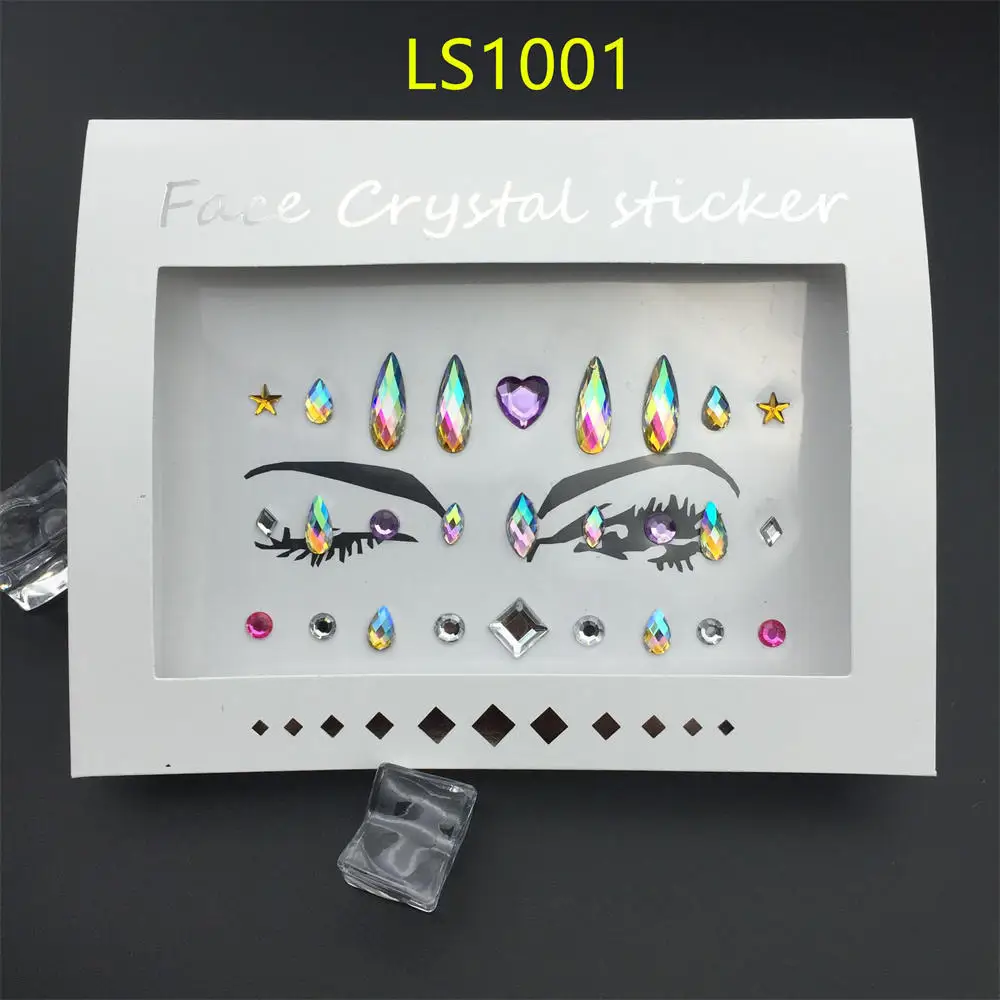 Face Gems Rhinestone Temporary Tattoo 3D Face Tattoo Crystal Stickers Body Eyes Glitter Stickers Temporary Tattoos Sticker