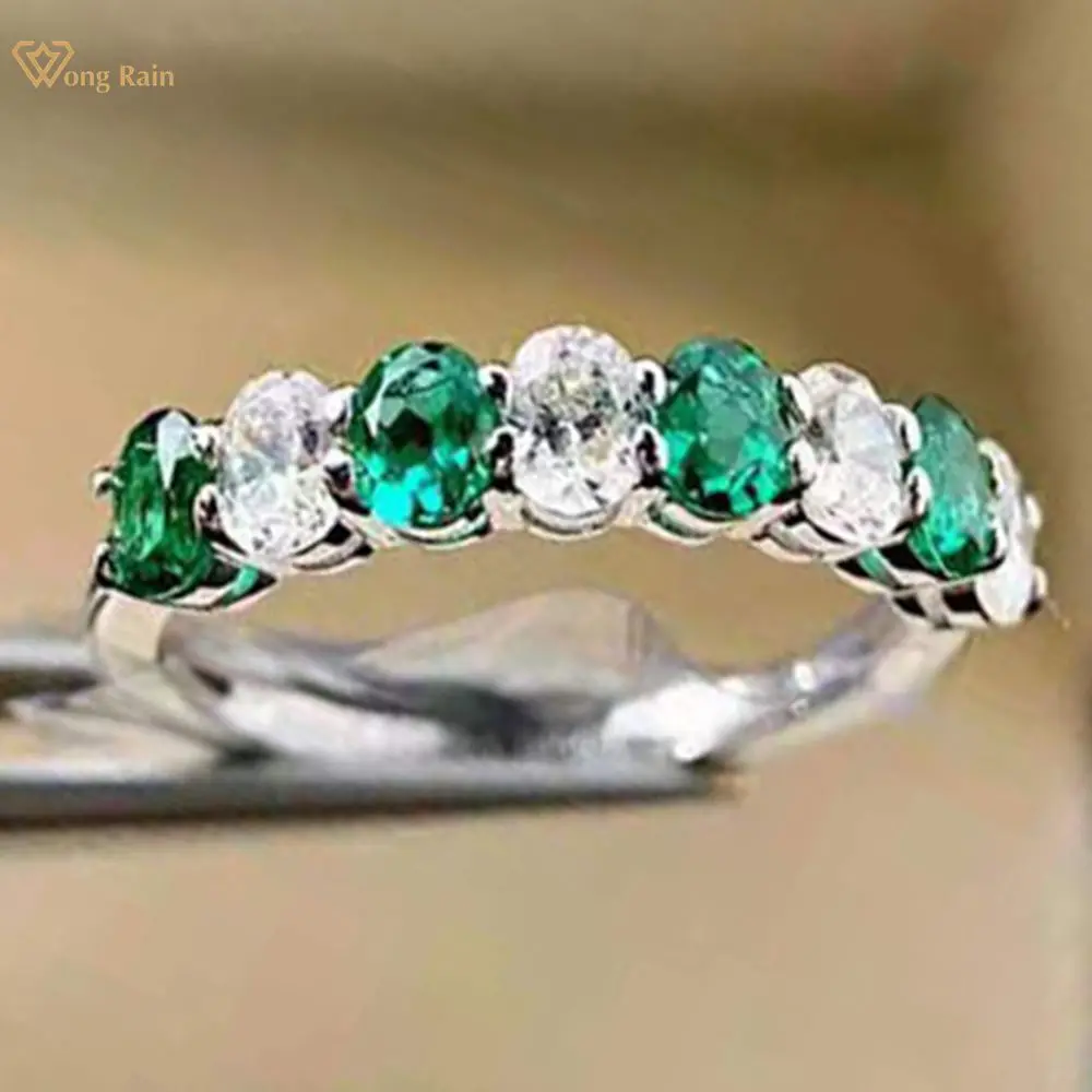 

Кольцо женское из серебра 925 пробы, с изумрудом, Овальной Огранки