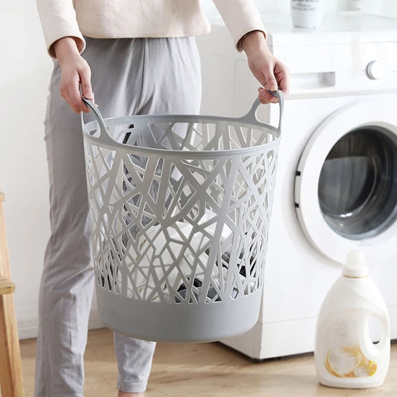 

Imitation Rattan Laundry Basket, Plastic Folding Storage Basket, Household Laundry Basket, Bedroom Storage Bucket