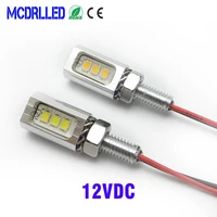mcdrlled 2pcs motorcycle auto led tail number license plate lamp 3 smd white universal screw bolt lights ip68 12v