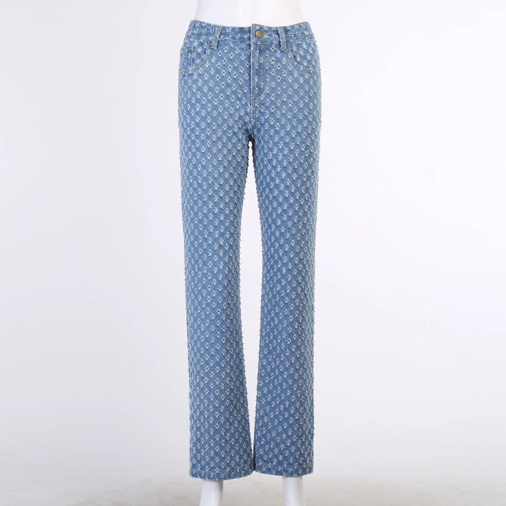 

Jane Deiune 2021 Autumn Women Slim Straight Long Pants Fashion Streetwear Jeans Lady High Waist Leisure Trousers