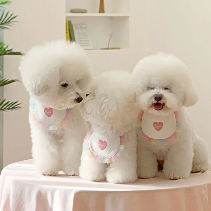 Новинка 2021 милый простой нагрудник для домашних питомцев слюнявчик собак кошек