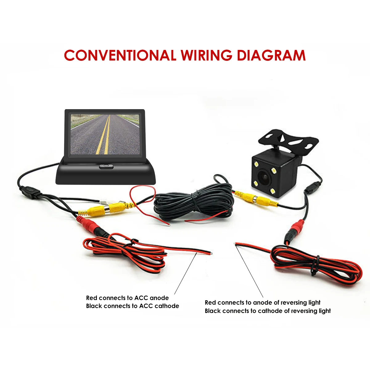 

Car Parking Assistance 4.3 inch Rear View Monitor + Car Reversing Rearview Backup Camera Rear View Night Vision Reversing Camera