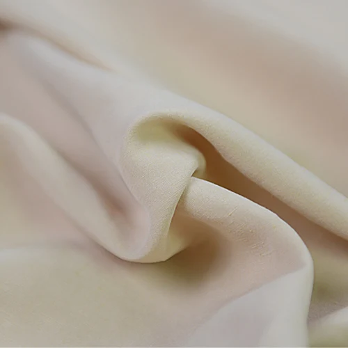 Бежевая зернистая льняная ткань смешанная из шелка и льна 36 ММИ ширина 45 дюймов