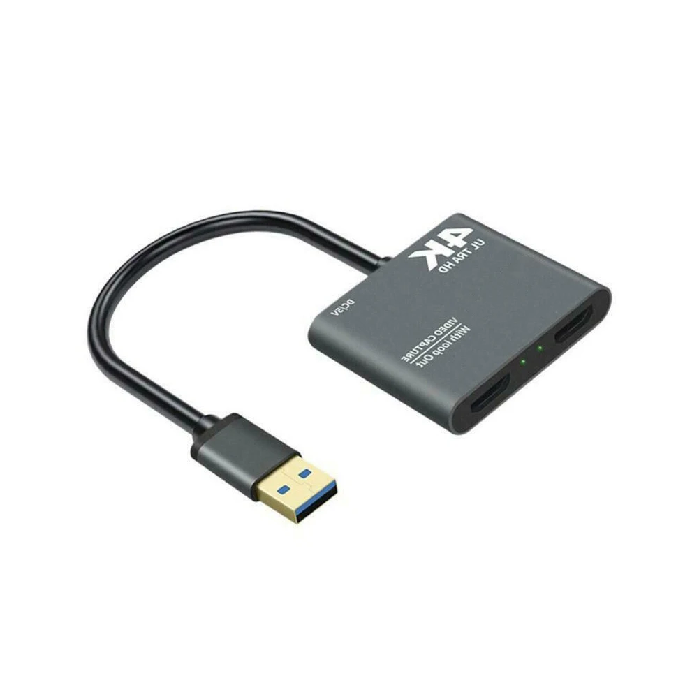 

USB 3,0-HDMI-совместимый преобразователь карты видеозахвата для игр 4K 1080P 60fps для записи прямых трансляций