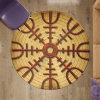 viking round carpet vegvisir symbol 3d printed rug non slip mat dining room living room soft bedroom carpet
