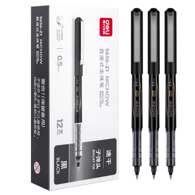 

S656-Z1 Straight Liquid Rollerball Quick-drying Gel Pen 0.5mm Bullet Point Large Capacity and High Value Student Use Signature