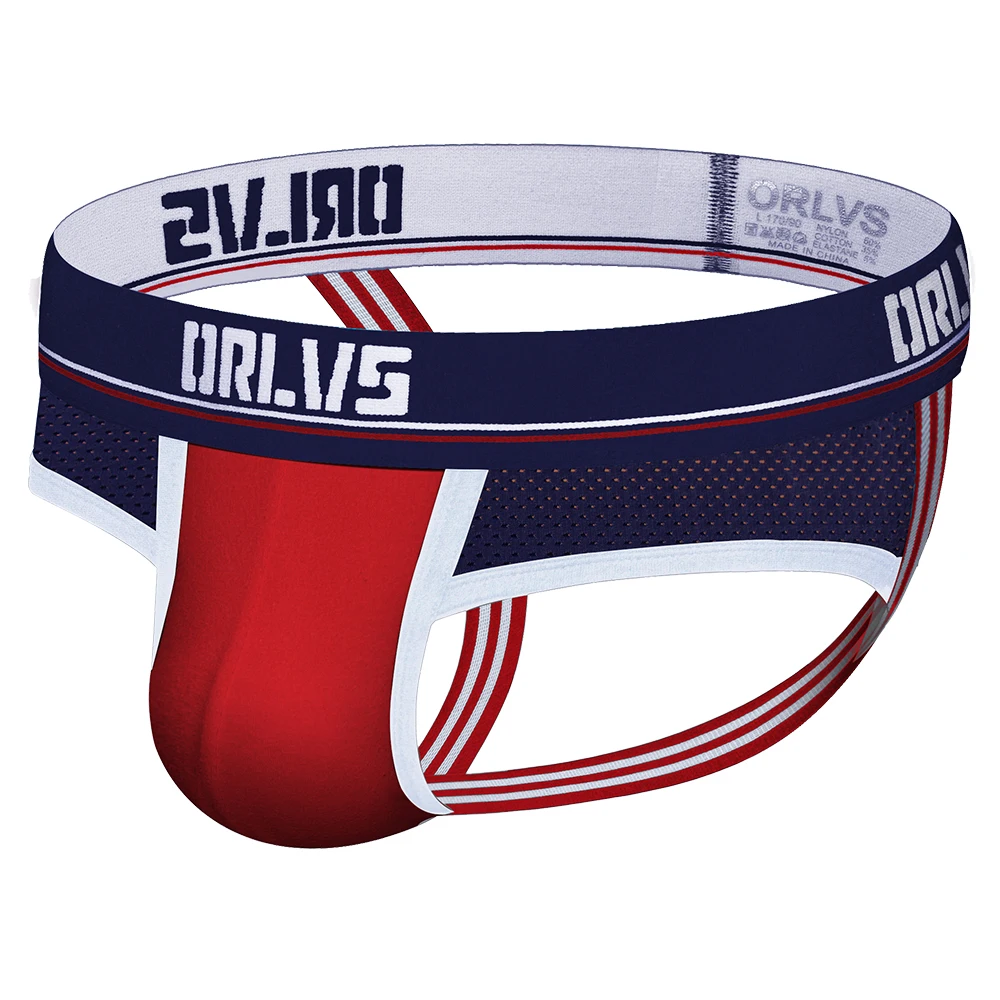 

ORLVS Men's Underwear Men Sexy Briefs Jockstrap Pouch Cuecas Man Cotton Panties Thongs Mesh Underpants Gay Slip Homme Srting
