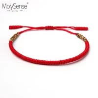 molysense tibetan buddhist love lucky charm tibetan bracelets bangles for women men handmade knots red rope budda bracelet
