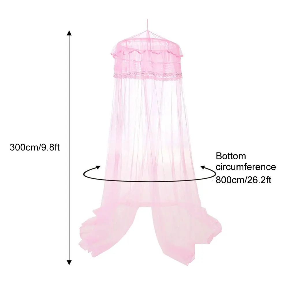 

Bed Canopy Princess Lace Ruffle Dome Mosquito Net With Star Girls Bed Curtains Repellent Bed Hanging Tent Insect Room Decoration