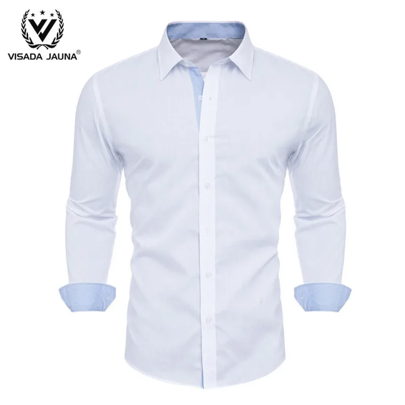 Мужская рубашка с коротким рукавом VISADA JUANA брендовая деловая модным воротником