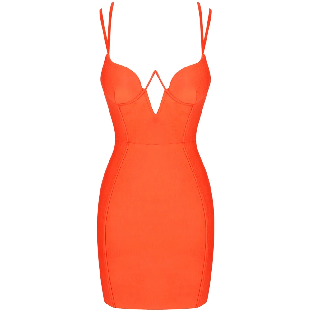 Женское облегающее платье с оленем Новое поступление 2019 летнее оранжевое