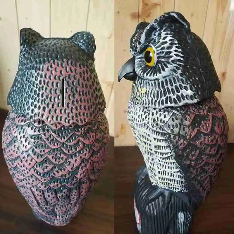 

Fake Owl Decoys Outdoor Hunting Plastic Garden Yards Ornaments Scarer Scarecrow Pest Deterrent Repeller Garden Bird Scarecrow