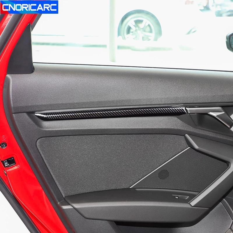 

Carbon Fiber Color Car Styling Interior Door Panel Decoration Cover Stickers Trim For Audi A3 2021 Auto Accessories