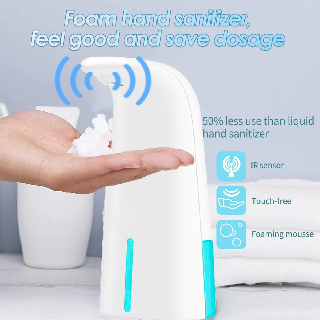 

Touchless Soap Dispenser Smart Induction Foam Dispenser 250ML Auto Liquid Wall mount Dispenser Automatic Soap Dispenser