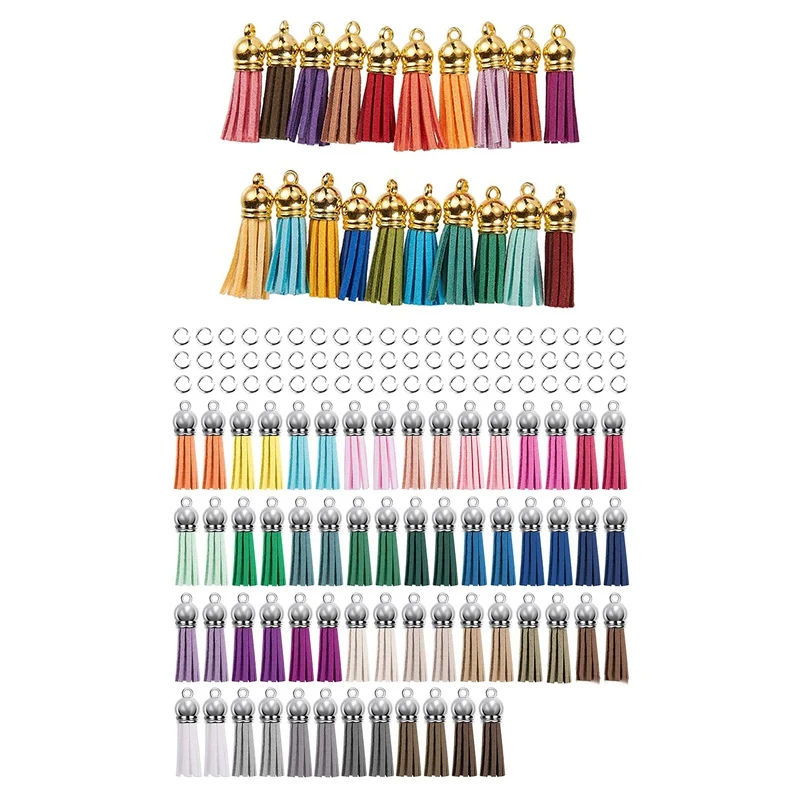 

120 шт. брелок с кисточками в комплекте, Кожаные Подвески с кисточками и соединительные кольца и 100 шт. брелок с кисточками, подвеска с кисточк...