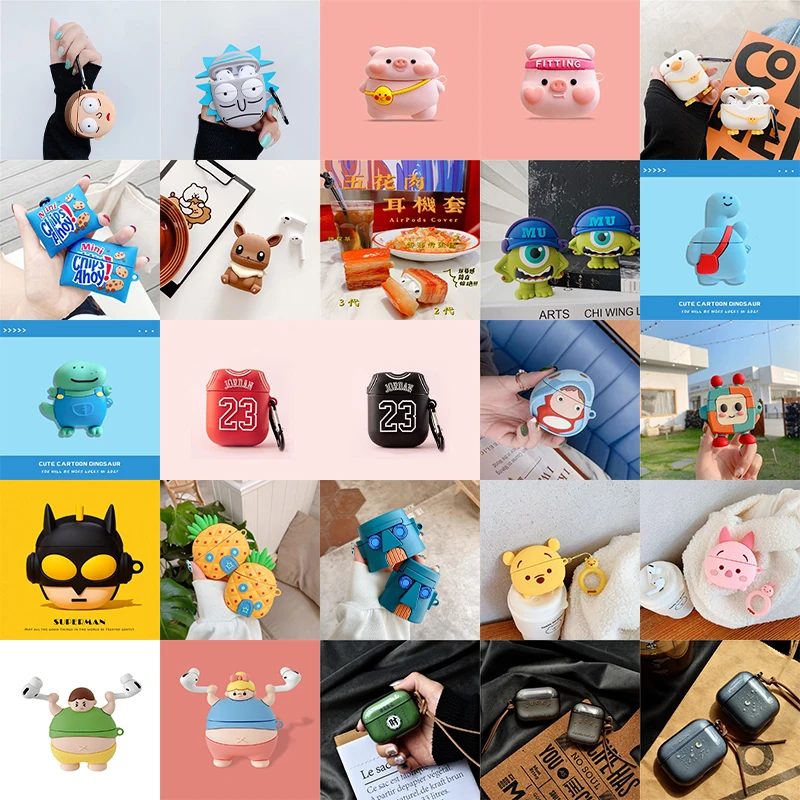 

3D Cartoon Creative Fashion Luxury Silicone Soft Case For AirPods Pro 1 2 Cover Gamer Earphone Accessories Anime Airpod Case