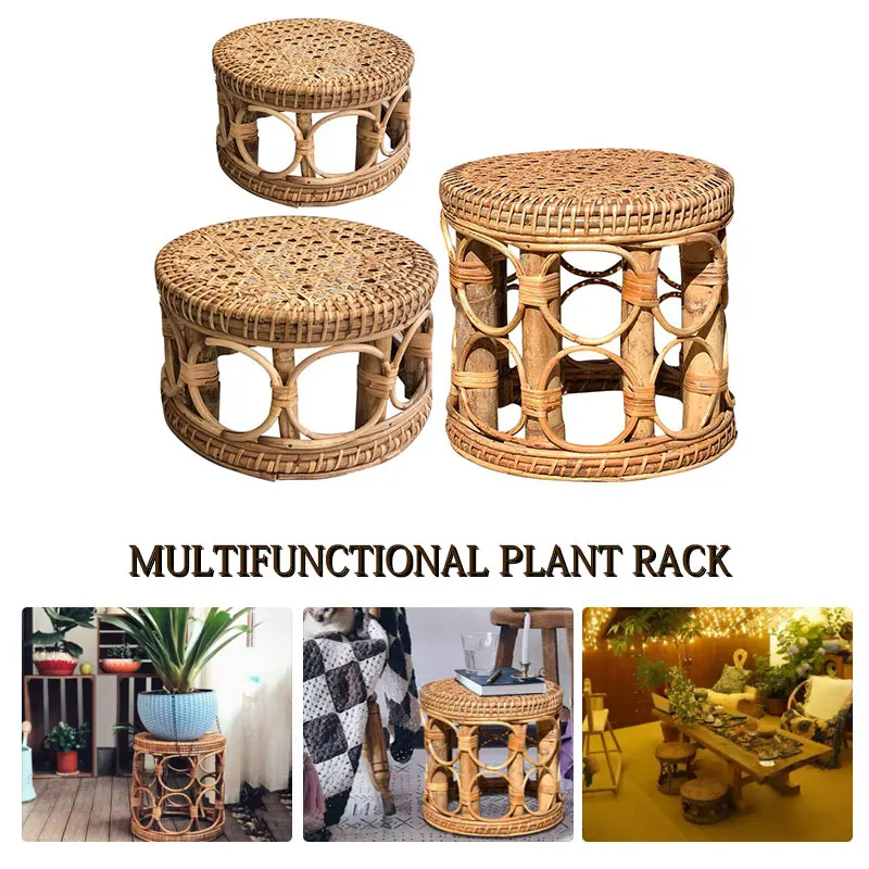 2021 Натуральный Ротанг ручной Плетеный цветочный горшок для растений в помещении