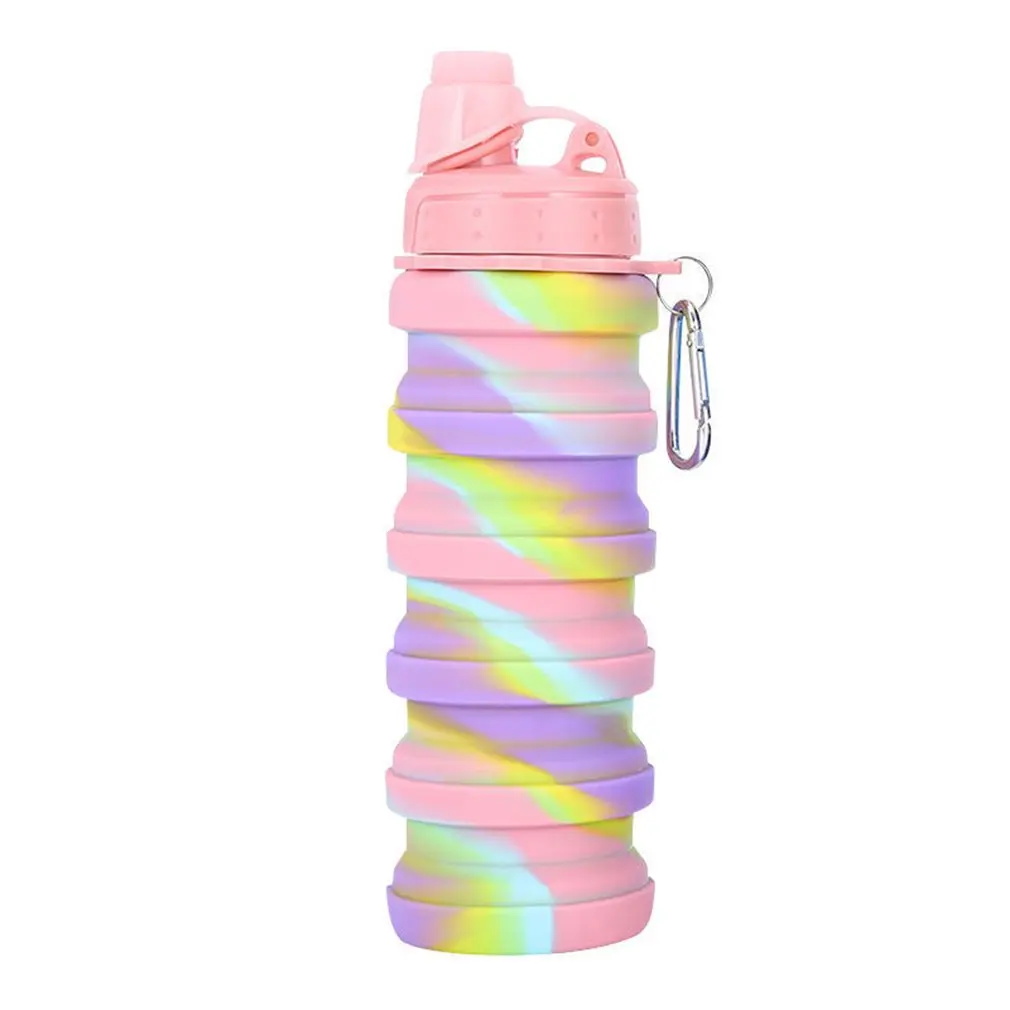 

Camouflage Print Collapsible Water Bottle Outdoor Folding Silicone Cup Travel Sports Portable Kettle 500ml