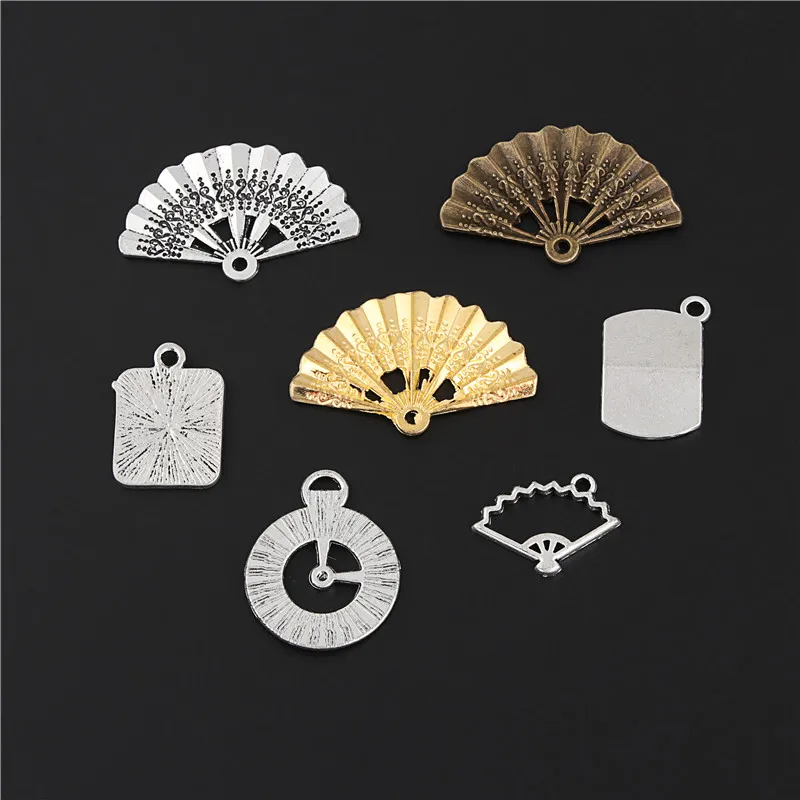 14 шт. микс цветов металлический сплав Вентилятор машинки маленькие часы Шарм