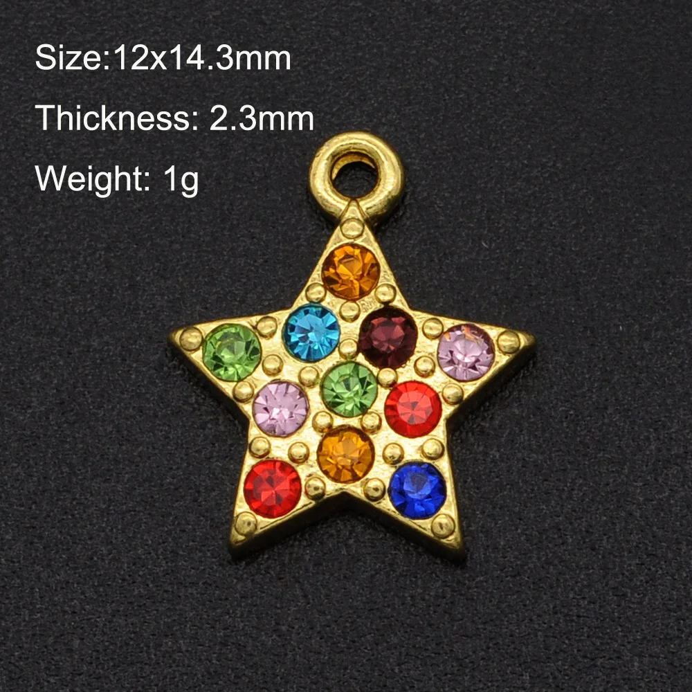 5 шт./лот сказочный Радужный кристалл звезда солнце луна очарование Модный кулон