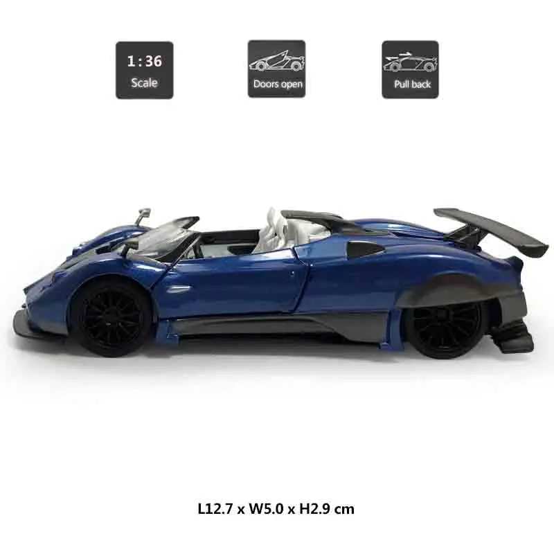 Модель автомобиля HOMMAT 1:36 Pagani Zonda литой автомобиль из голубого металлического