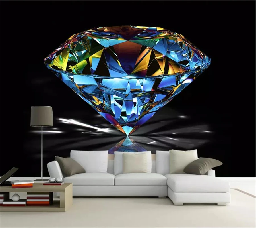 

Custom wallpaper 3d photo mural atmosphere colorful diamonds close-up beautiful living room restaurant TV background wall paper