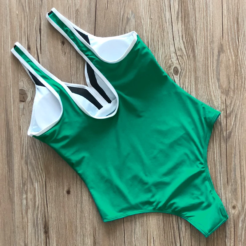 Женский винтажный слитный купальник купальники с пуш ап однотонный Монокини