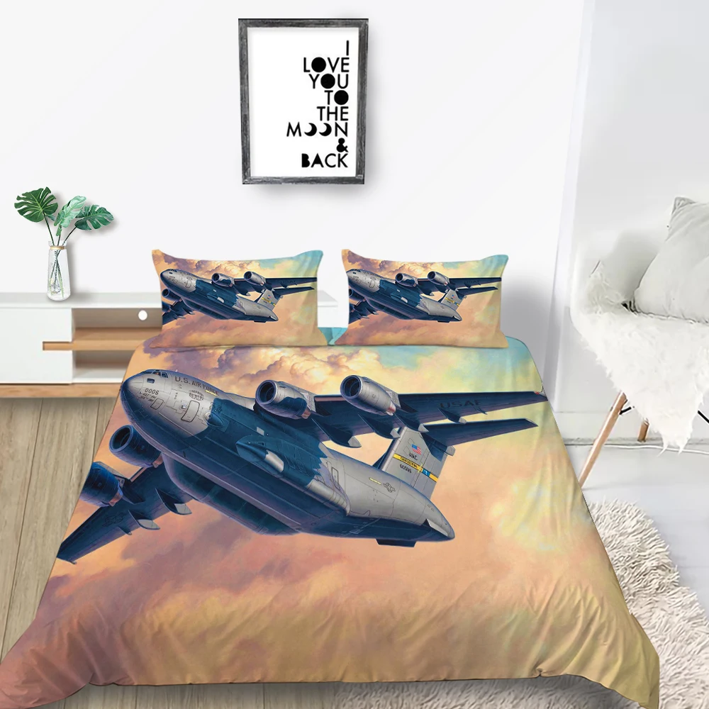 

Fighter Bedding Set King Cool Fashion 3D Duvet Cover High-tech Aircraft Queen King Twin Full Single Double Unique Design Bed Set