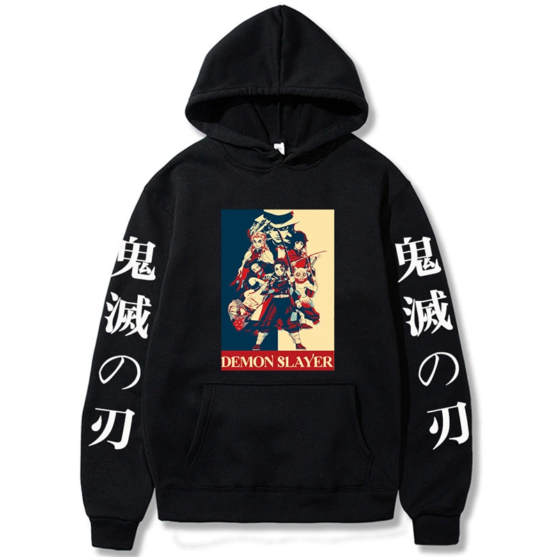 

Anime Hoodies Demon Slayer Kimetsu No Yaiba Fashion Sweatshirts Men Women Harajuku Hip hop Graphic Streetwear Male Hoody Tops