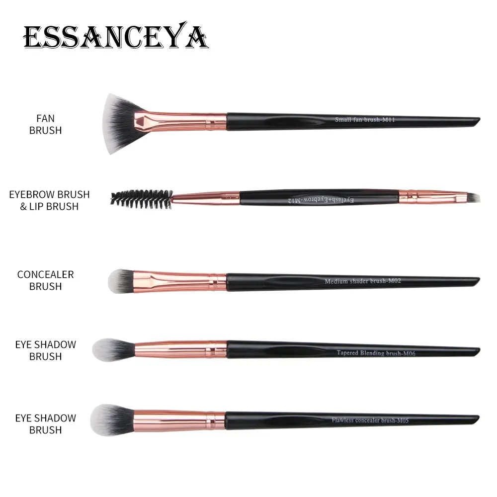 ESSANCEYA 1/3/5Pcs Make Up Brushes Small Fan Brush Tool Concealer Eyelash Eyebrow Eyeshadow Blending Makeup Kit For Beauty | Красота и