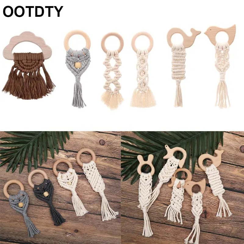 Органический Макраме прорезыватель в стиле бохо Прорезыватель для зубов детская