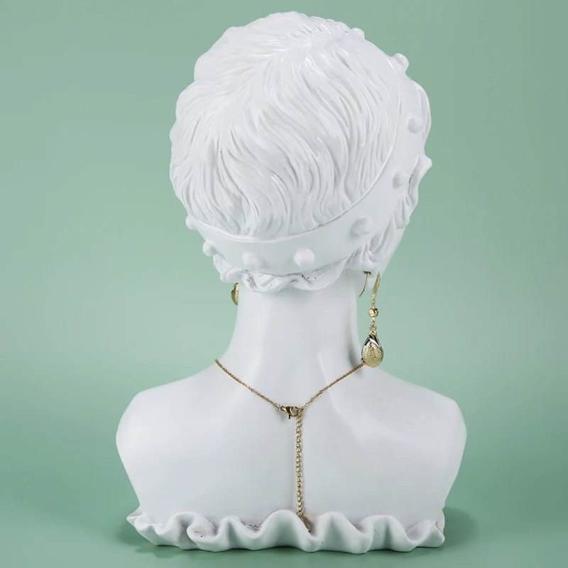 In Stock Gem Lightbox Spectacles Luxurious Beautiful Girl Resin Model Earrings Necklace Jewellery Stand Necklace Display Holder