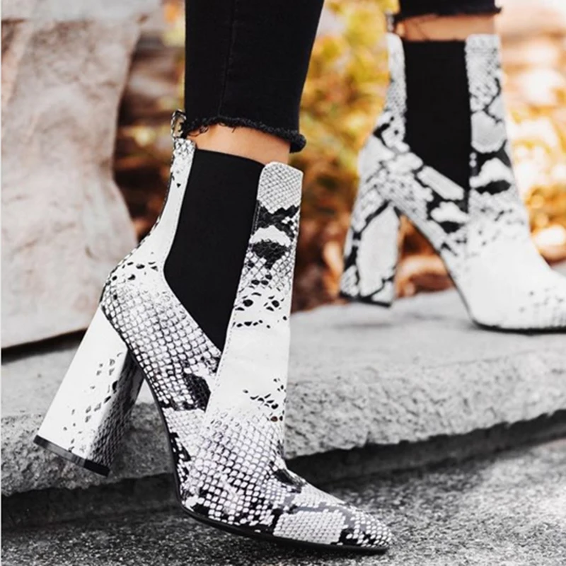 Женские ботильоны на высоком каблуке 11 5 см кожаные стрейчевое большого размера 42