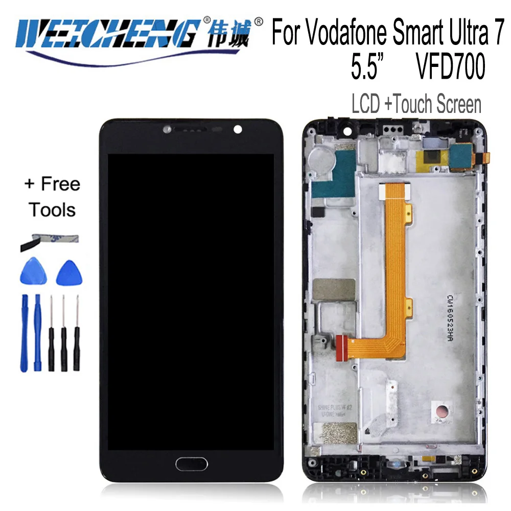 5 &quotдля Vodafone Smart Ultra 7 ЖК дисплей + сенсорный экран в сборе с рамкой для VFD700