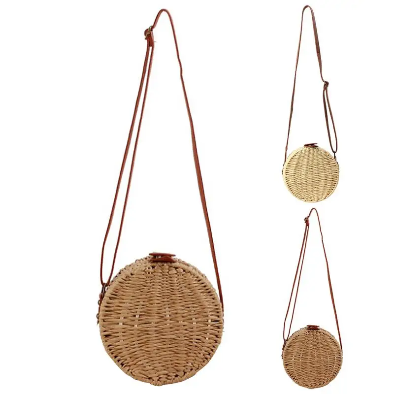 Женская винтажная соломенная сумка через плечо переносная портфель на для