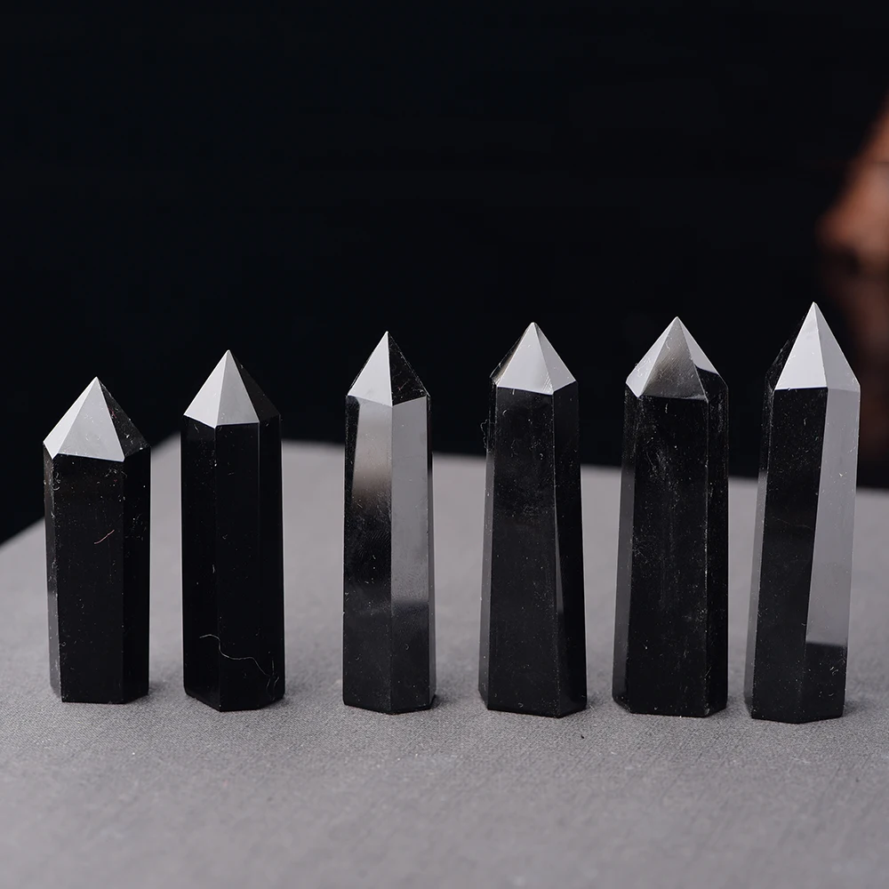Crystal Pillar Stone 1 Pc Black Natural Small Column High Quality Beautiful Runyangshi ZH09 | Дом и сад