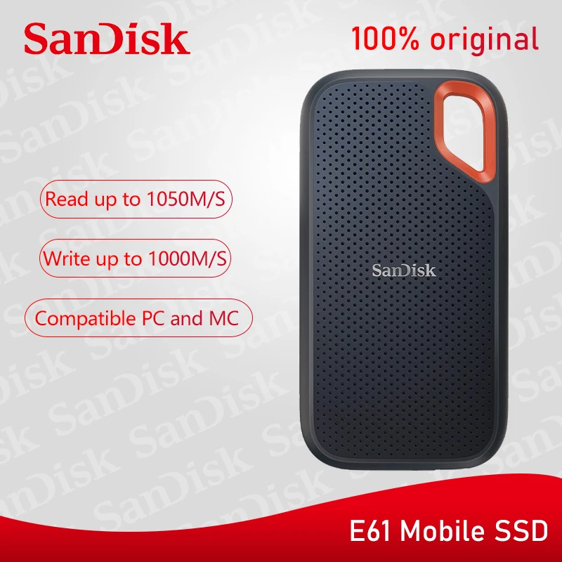 SanDisk E61 SSD 500GB Extreme PRO Portable External SSD 1TB 2TB Up to 1050MB/s USB-C USB 3.2 GEN2 for Laptop camera or server