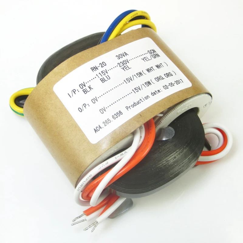 Transformador де corrente R тип силовой трансформатор 0-115V-230V 30W 15V+ 15V R крупного рогатого скота и повышающий трансформатор медный провод transformador
