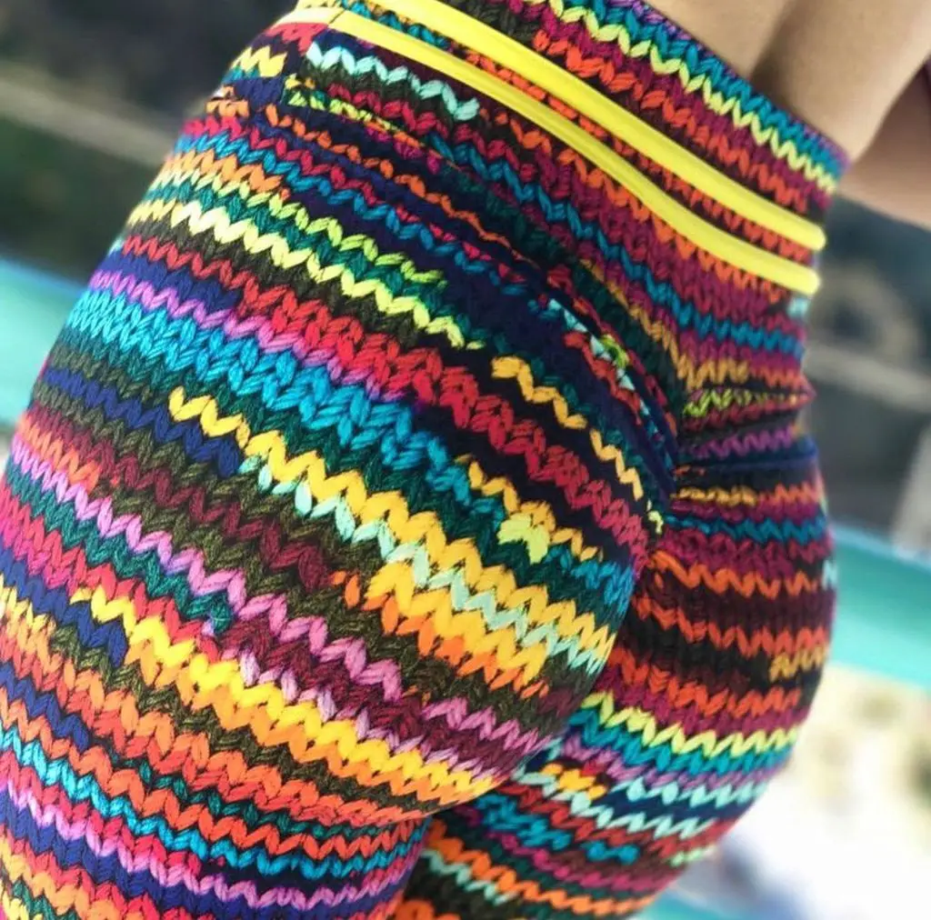 

Woolen Knitted Simulation Printed Yoga Pants Hip Fitness Exercise Leggings Women Colorvalue Yoga Leggings Sport Women Fitness