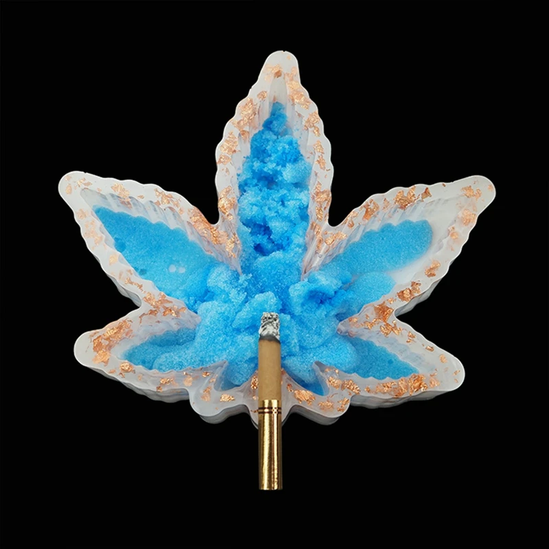 

4 Pcs Silicone Mold: 2 Pcs Maple Leaf Ashtray Storage Box & Mobile Phone Holder Silicone Mold