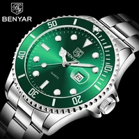 benyar 2021 new men brand quartz watch luxury business 30m waterproof clock mens automatic date sports watch relogio masculino