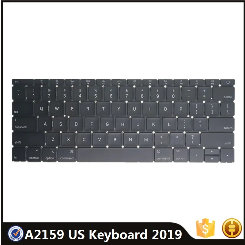 Original A2159 US Standard Keyboard for Macbook Pro 13.3   2019 Year Small Enter English Keycaps Laptop Spare Replacememt Tested