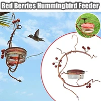 cranberry hummingbird bird feeder hanging decorative design stainless steel exquisite food water feeder garden pendant decor